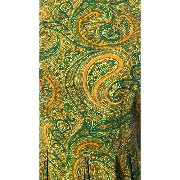 VINTAGE 60'S KERRYBROOKE PAISLEY PLEATS DRESS 2/4 - Picture 5 of 7